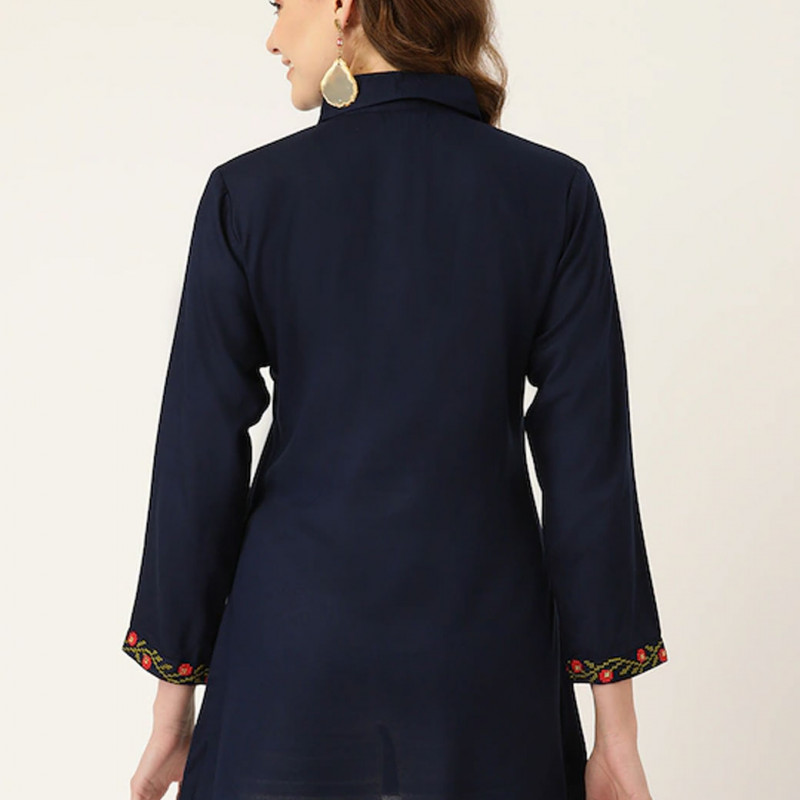 Navy blue embroidered Tunics